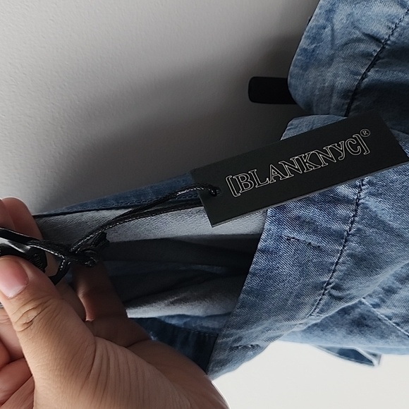 Blank NYC Wrap Tie Lightweight Denim Ruffle Skirt - Picture 6 of 8